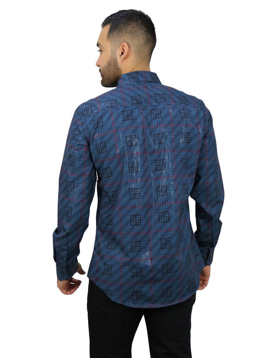 "camisa/sobrecamisa" casual platini "de" (si aplica) poliéster "manga" larga "para hombre"