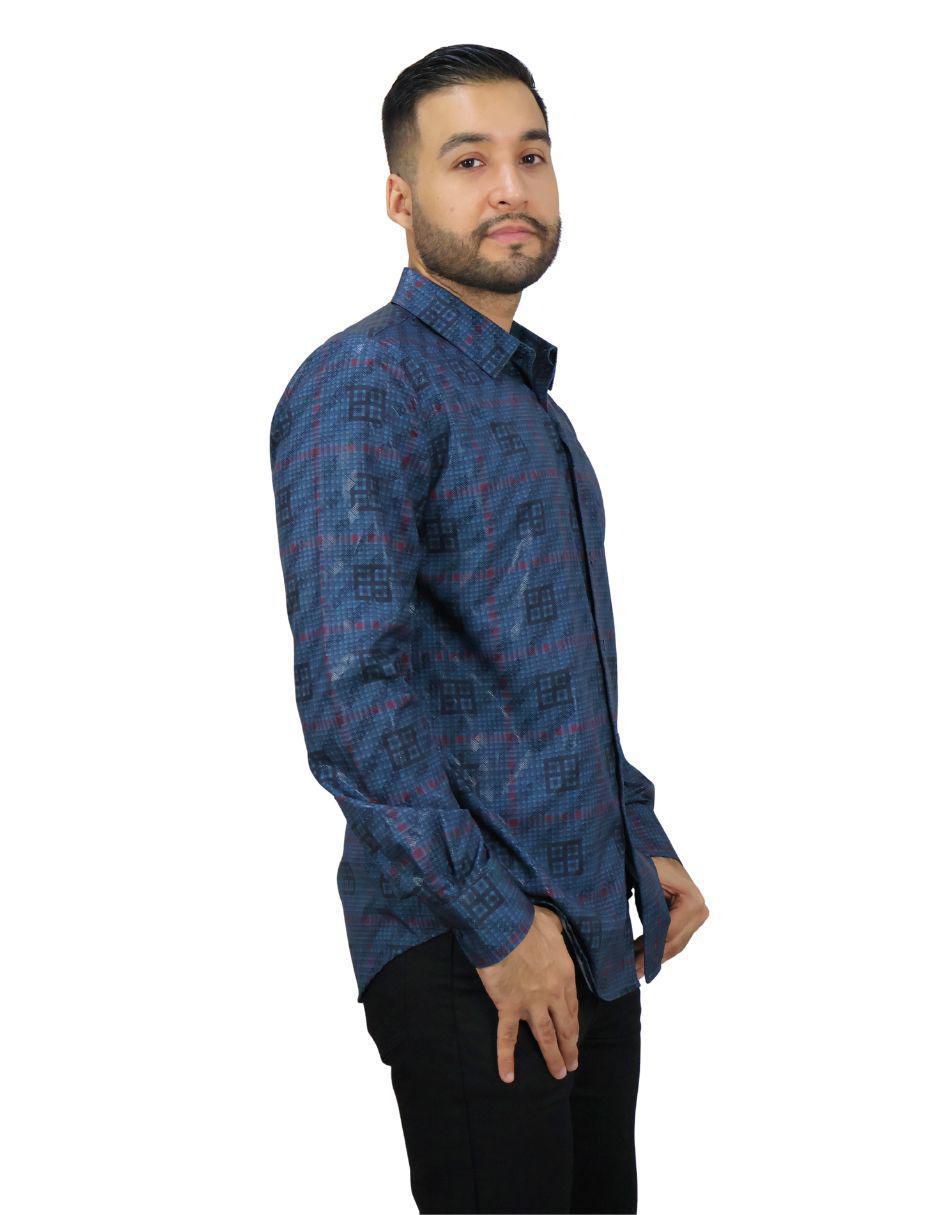 "camisa/sobrecamisa" casual platini "de" (si aplica) poliéster "manga" larga "para hombre"