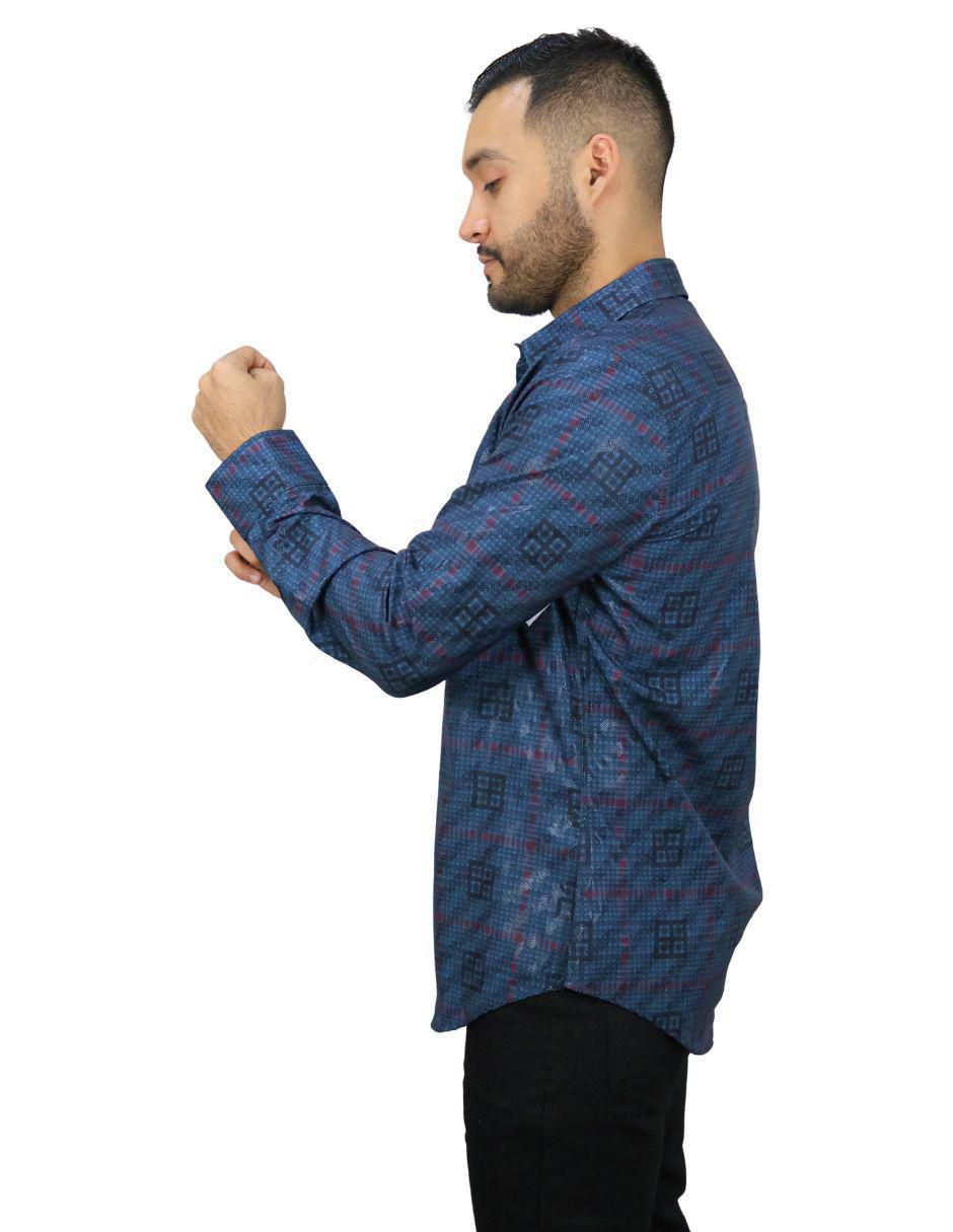 "camisa/sobrecamisa" casual platini "de" (si aplica) poliéster "manga" larga "para hombre"