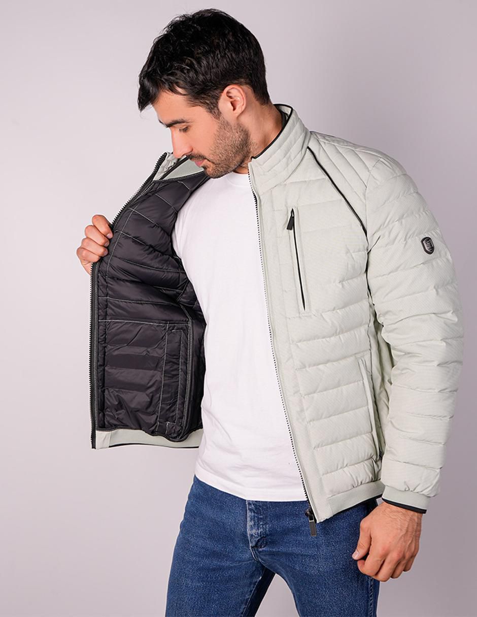Chamarra capitonada cuello a contraste para hombre 2