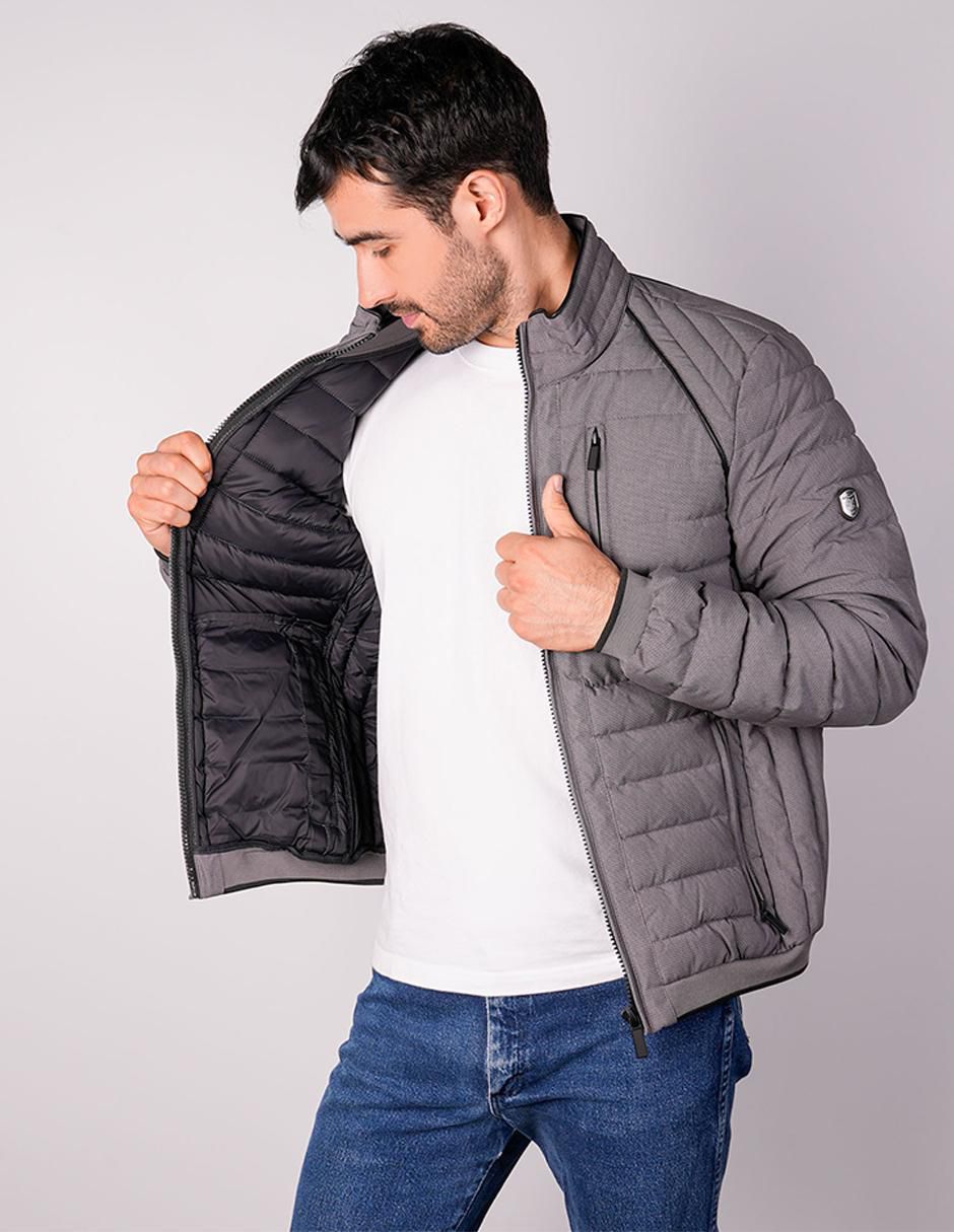 "chamarra" capitonada greenlander no "de" poliéster cuello a contraste "para hombre"