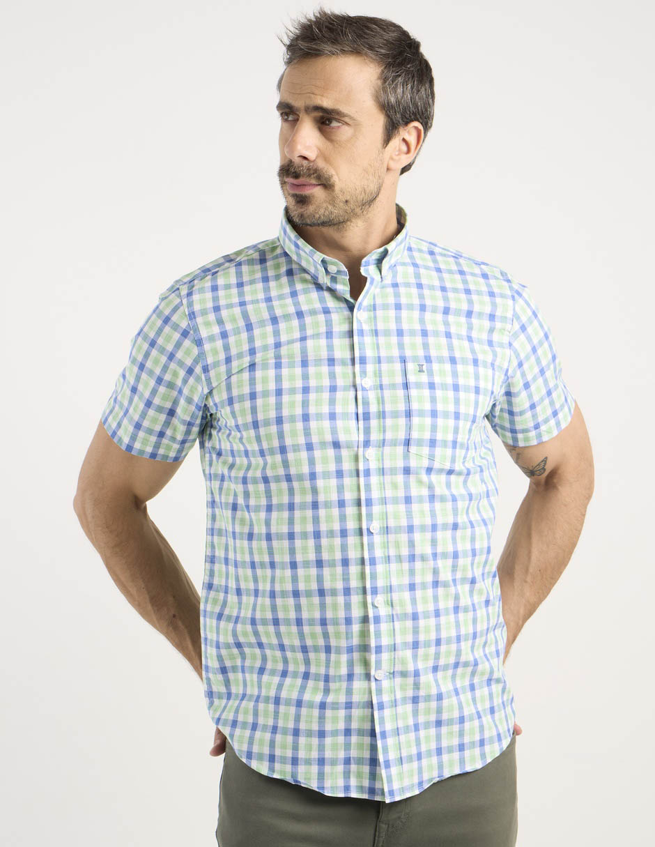 Camisa casual de algodón manga corta para hombre Camisa casual de algodón manga corta para hombre