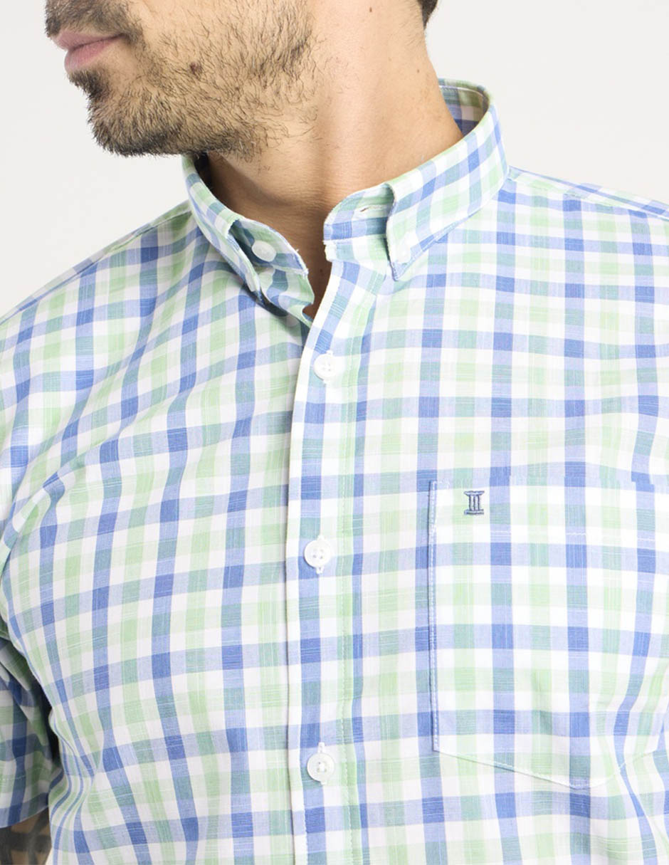 Camisa casual de algodón manga corta para hombre 4