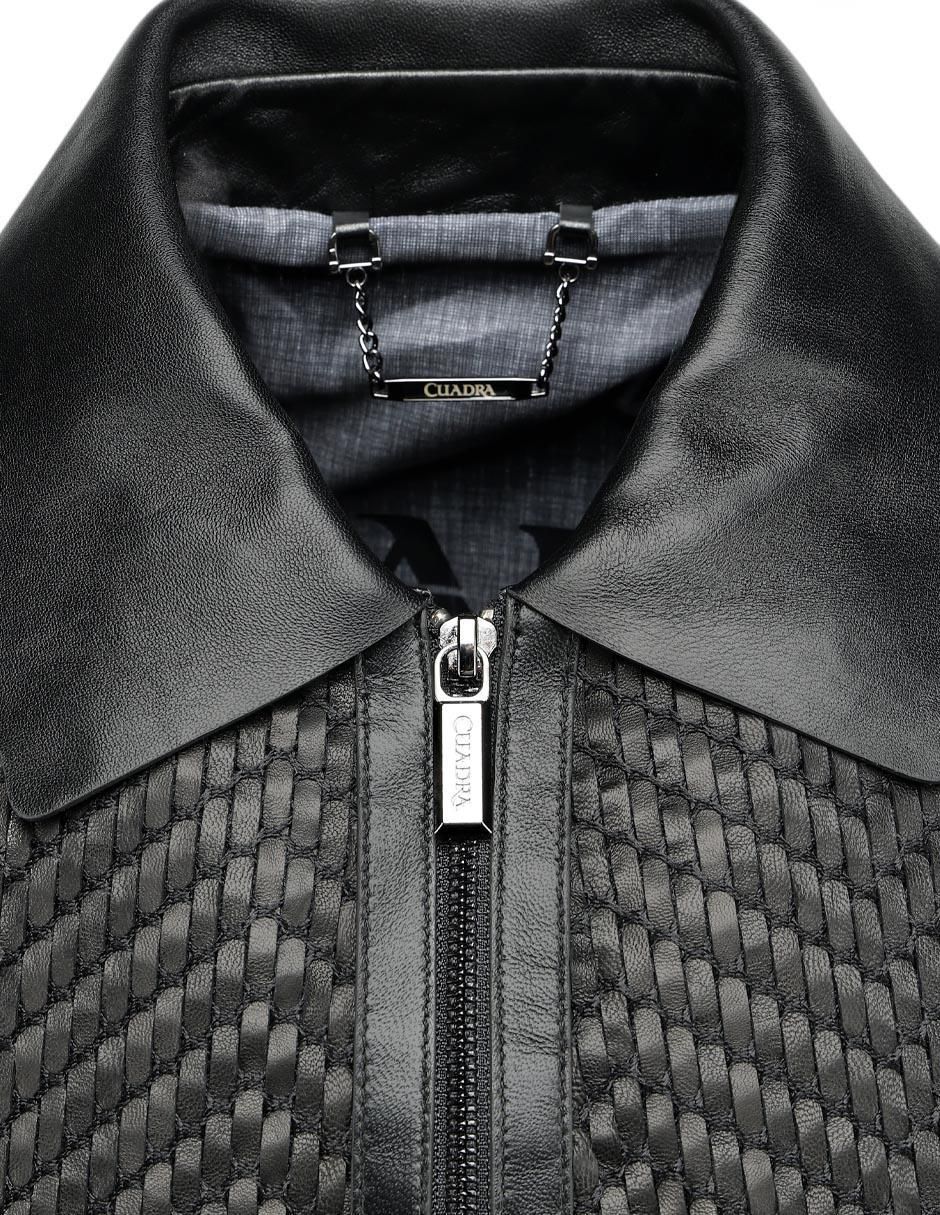 Chamarra casual de piel para hombre 2
