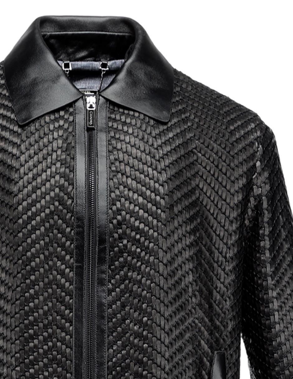 Chamarra casual de piel para hombre 4