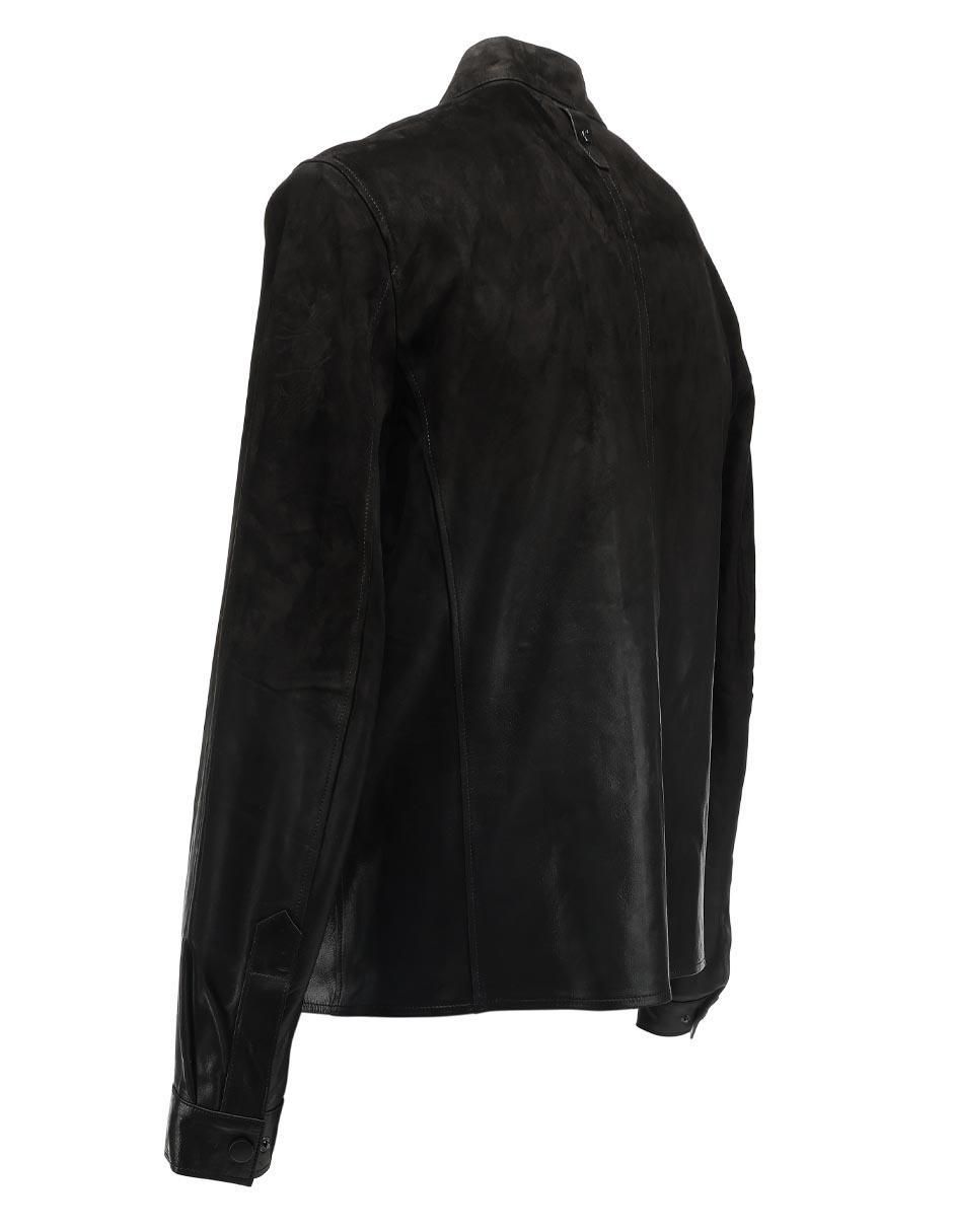 Chamarra casual de piel con bolsillos para hombre 6