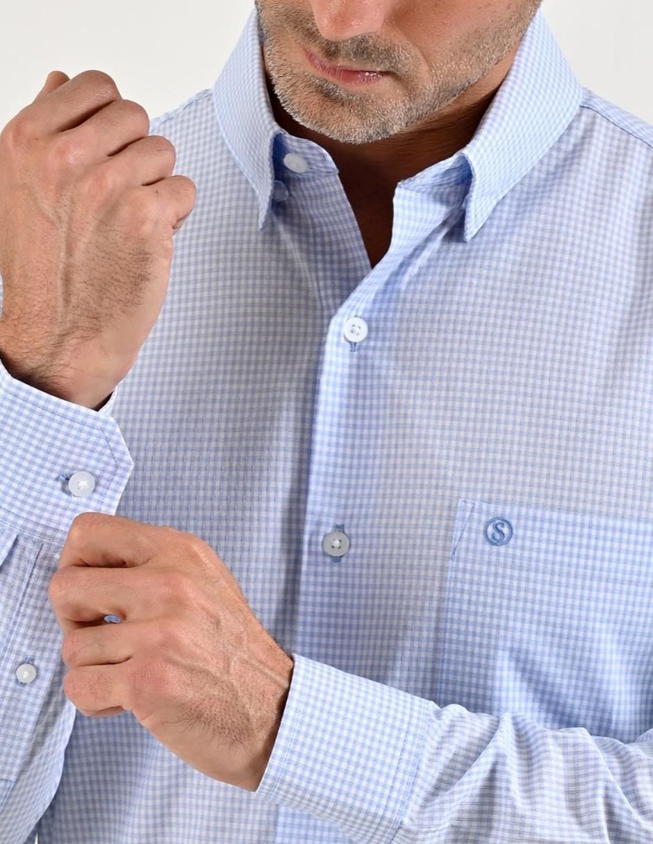 Camisa casual de algodón manga larga para hombre 4