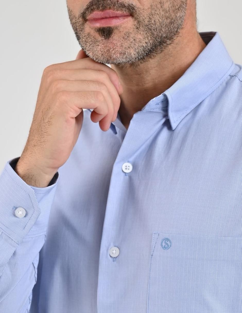 Camisa casual de algodón manga larga para hombre 4
