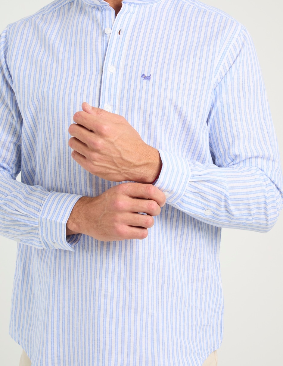 Camisa casual de algodón manga larga para hombre 5