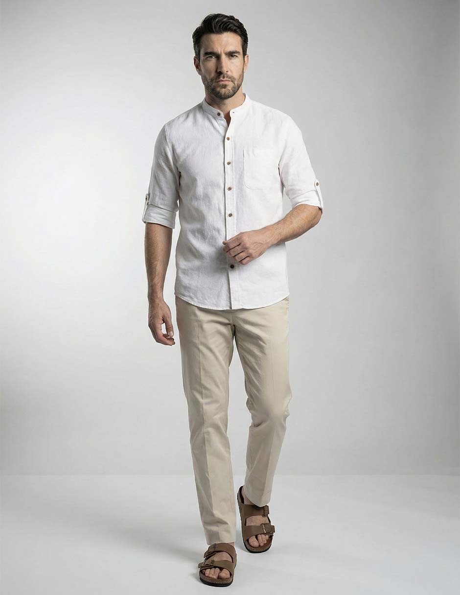 Camisa casual de algodón manga larga para hombre 3
