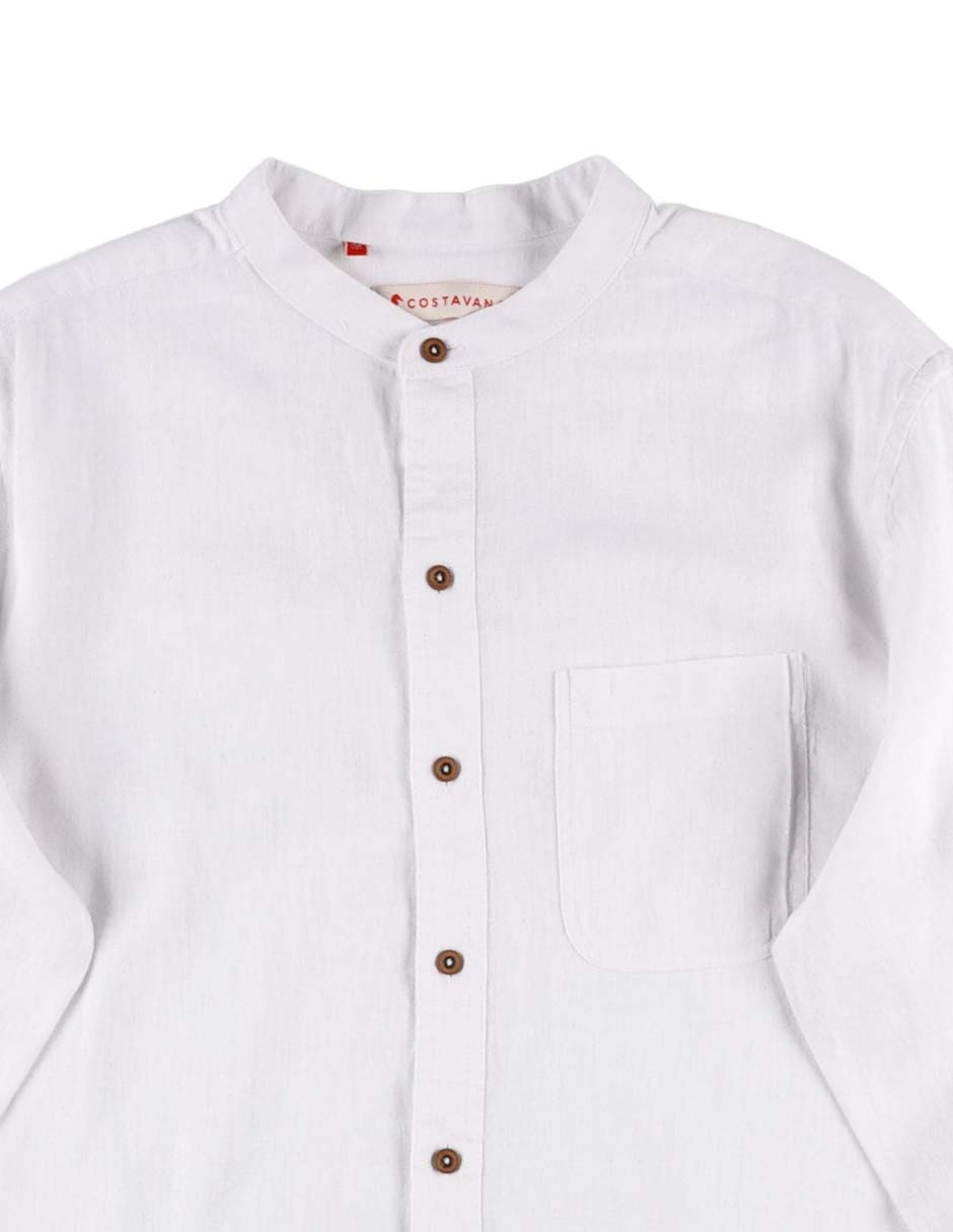 Camisa casual de algodón manga larga para hombre 6