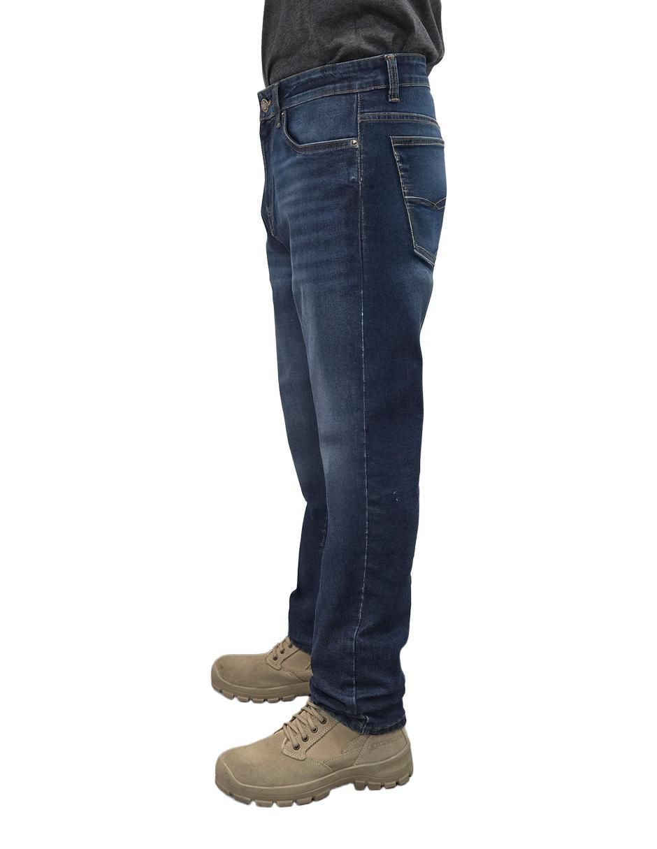 Jeans straight lavado stone wash para hombre 2