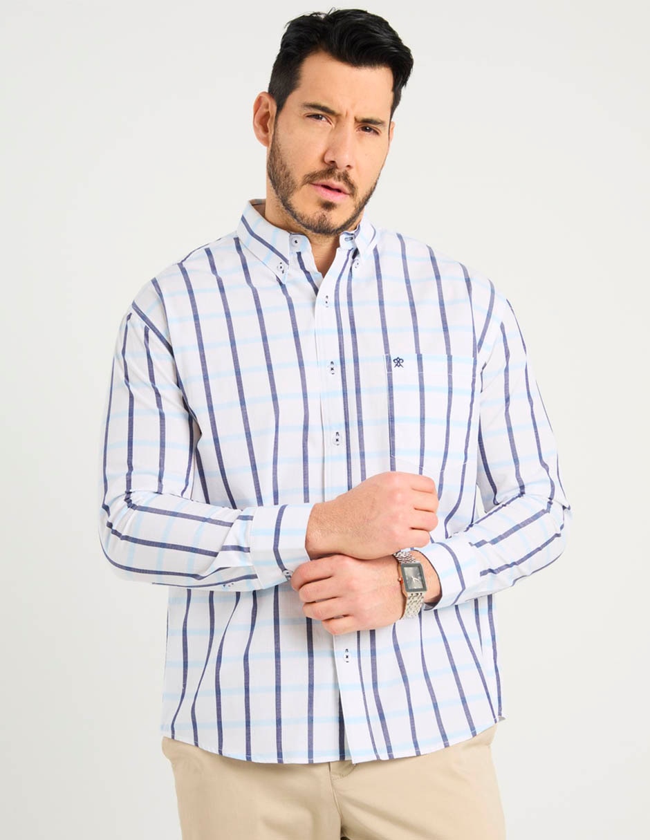 Camisa casual de algodón manga larga para hombre Camisa casual de algodón manga larga para hombre