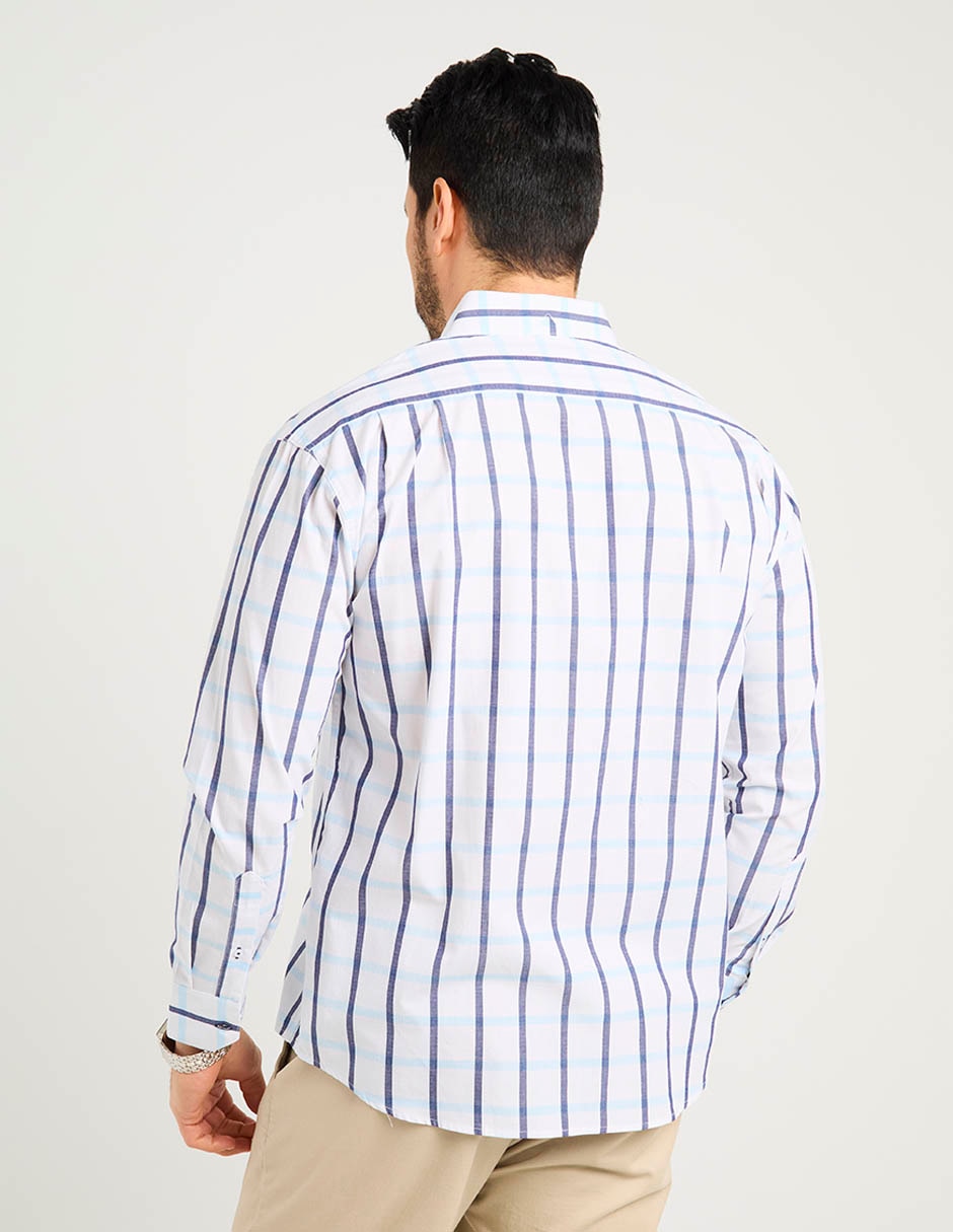 Camisa casual de algodón manga larga para hombre 6