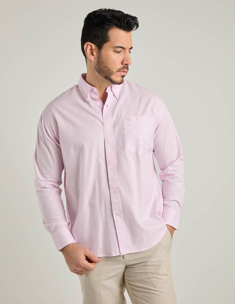 Camisa casual de algodón manga larga para hombre