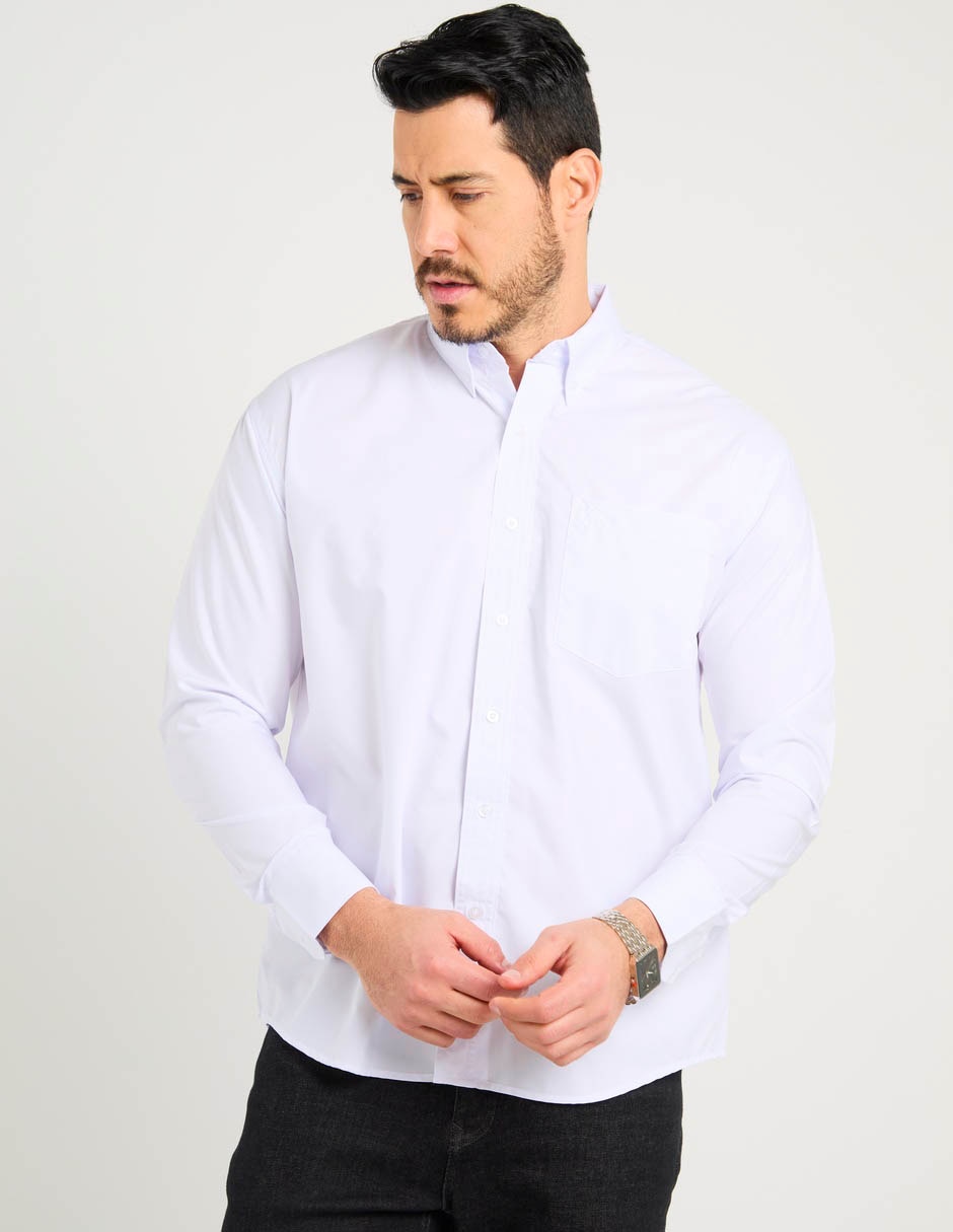 Camisa casual de algodón manga larga para hombre Camisa casual de algodón manga larga para hombre