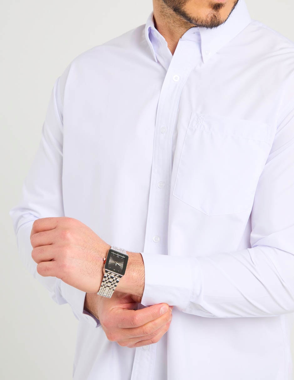 Camisa casual de algodón manga larga para hombre 5