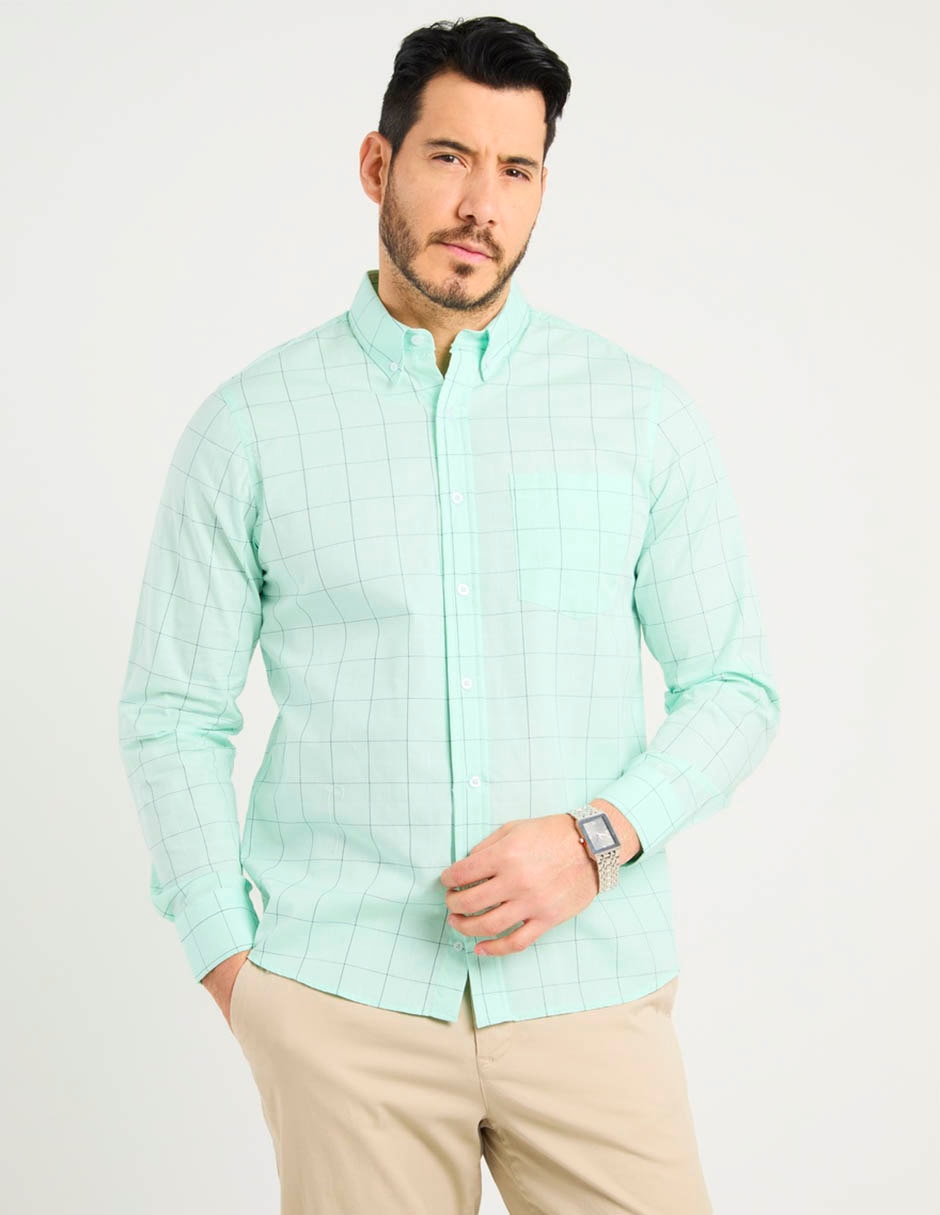 Camisa casual de algodón manga larga para hombre 2