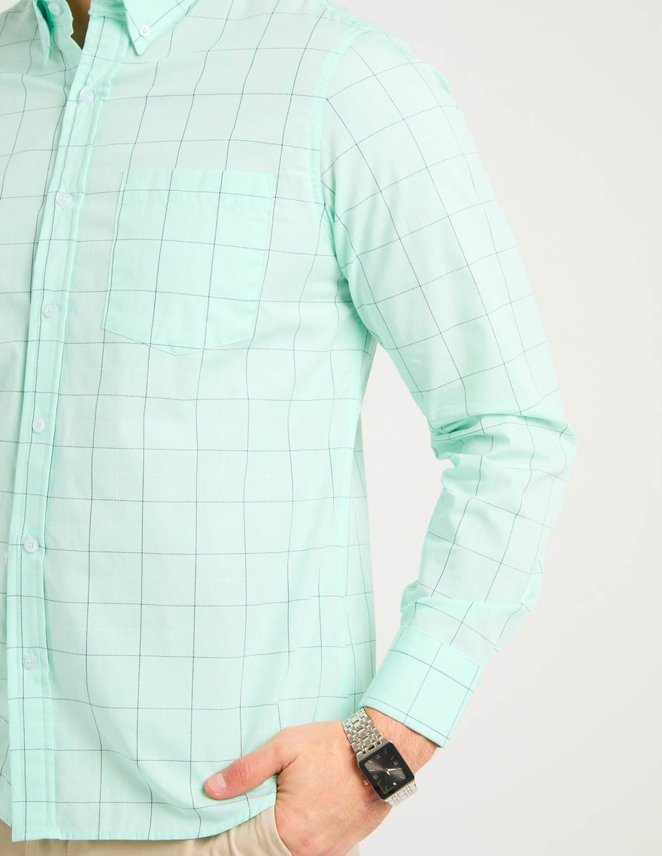 Camisa casual de algodón manga larga para hombre 5