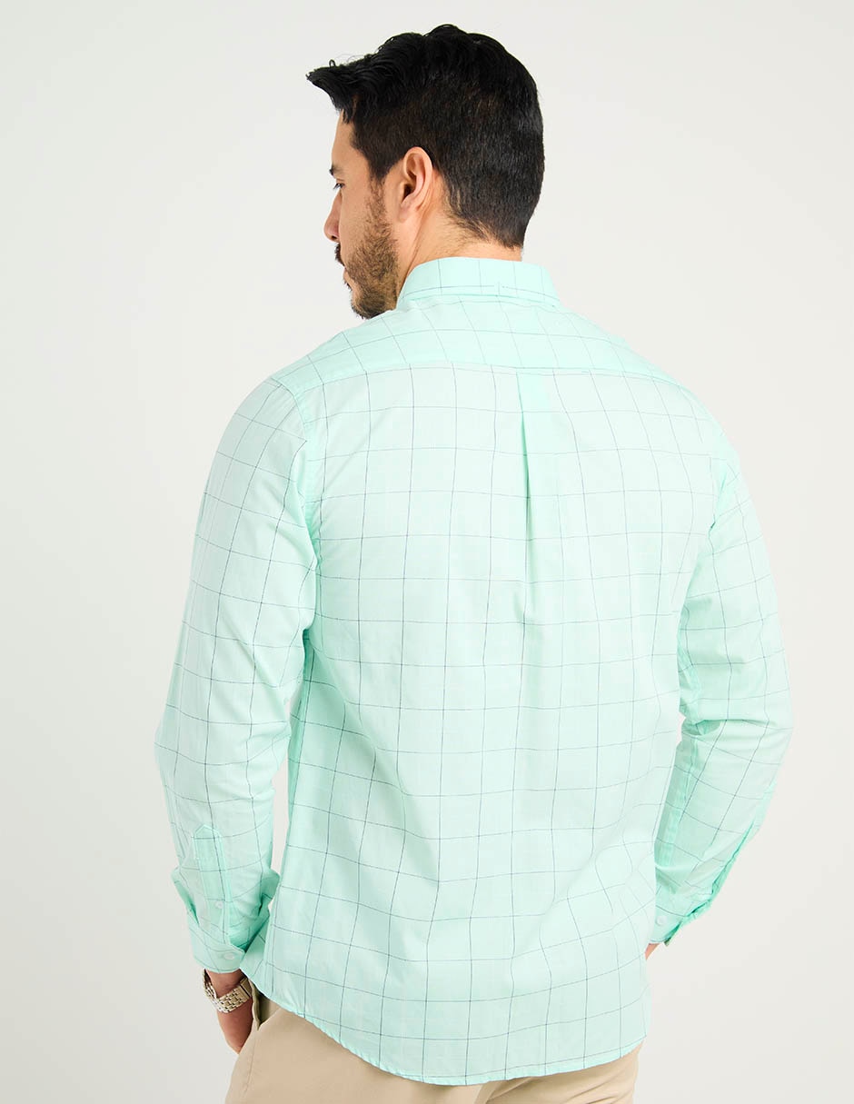 Camisa casual de algodón manga larga para hombre 6