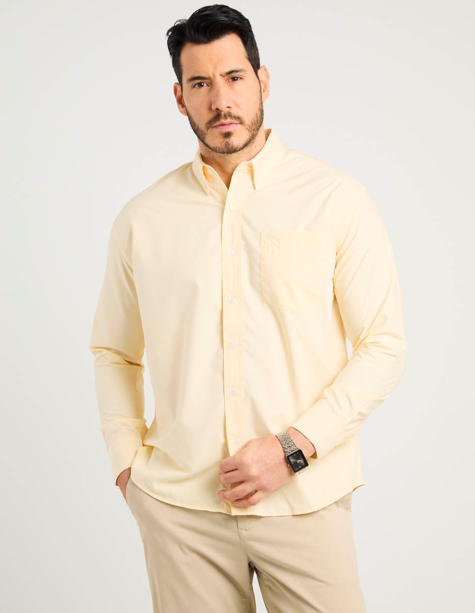 Camisa casual de algodón manga larga para hombre Camisa casual de algodón manga larga para hombre