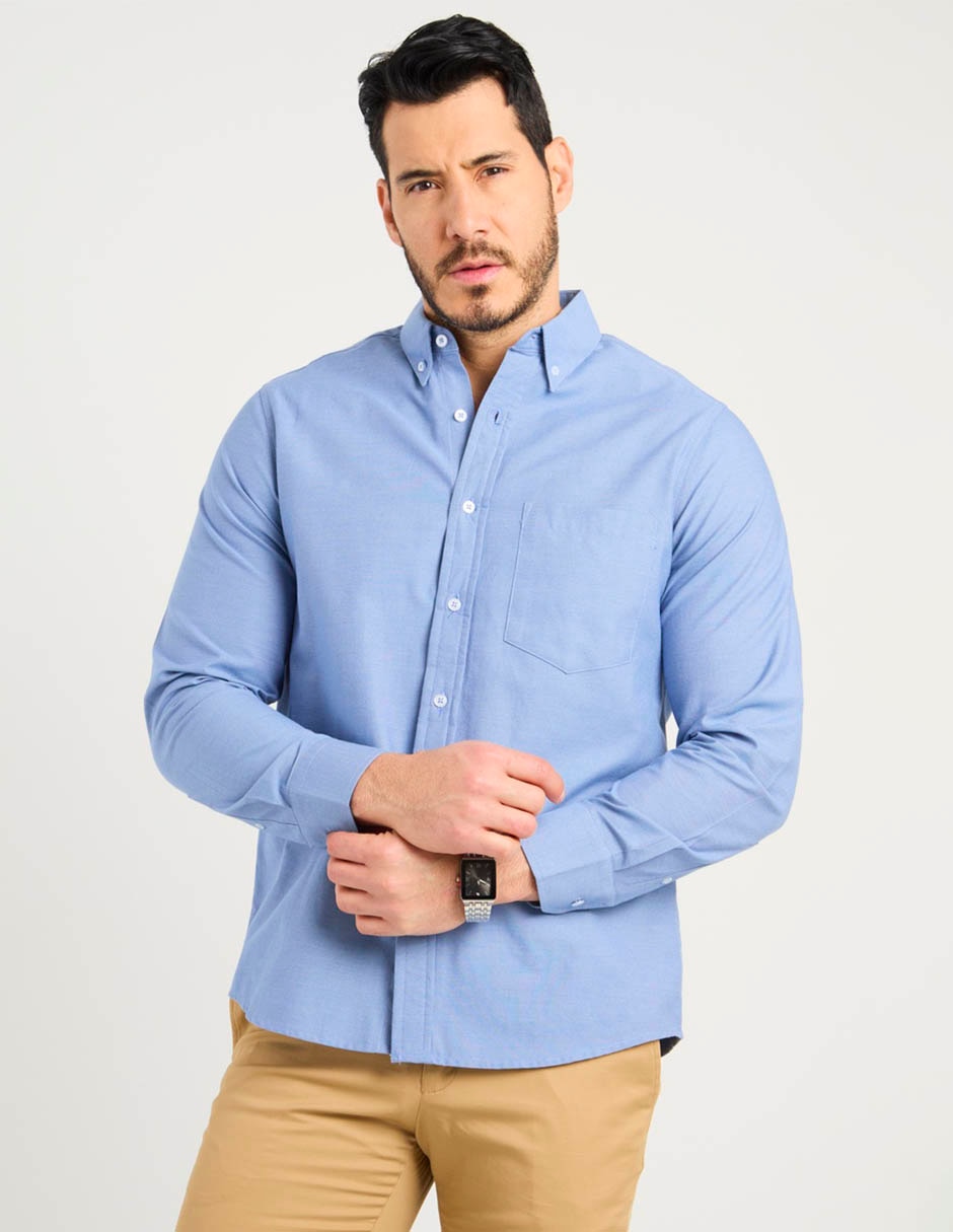 Camisa casual manga larga para hombre
