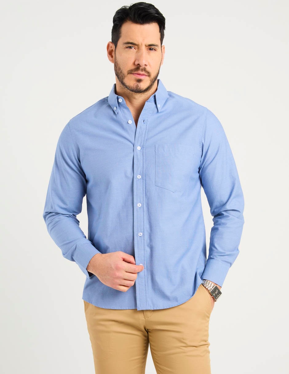 Camisa casual manga larga para hombre 2