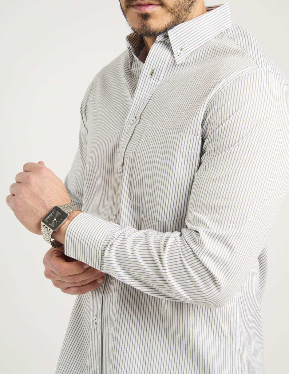 Camisa casual manga larga para hombre 5