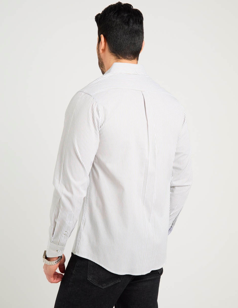 Camisa casual manga larga para hombre 6