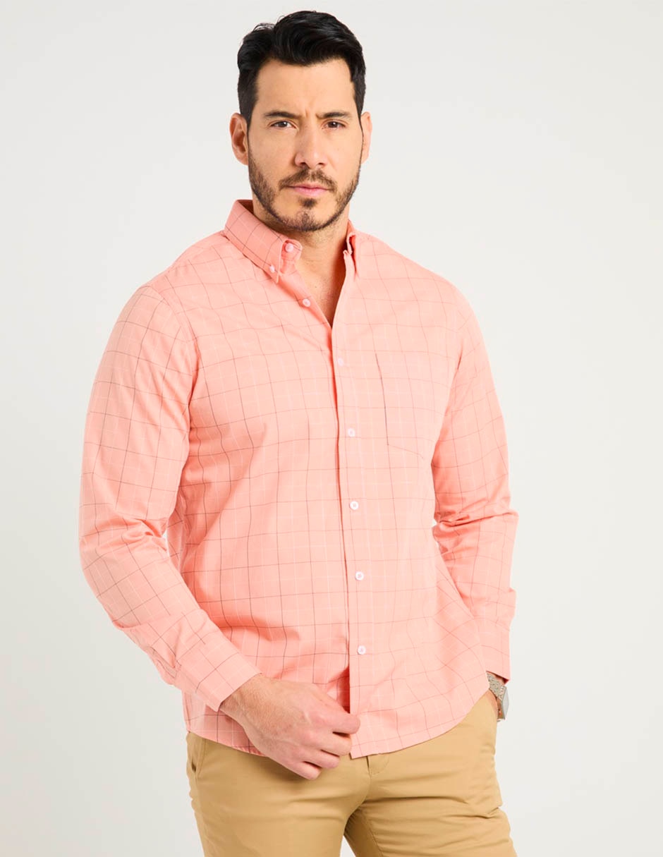 Camisa casual de algodón manga larga para hombre Camisa casual de algodón manga larga para hombre