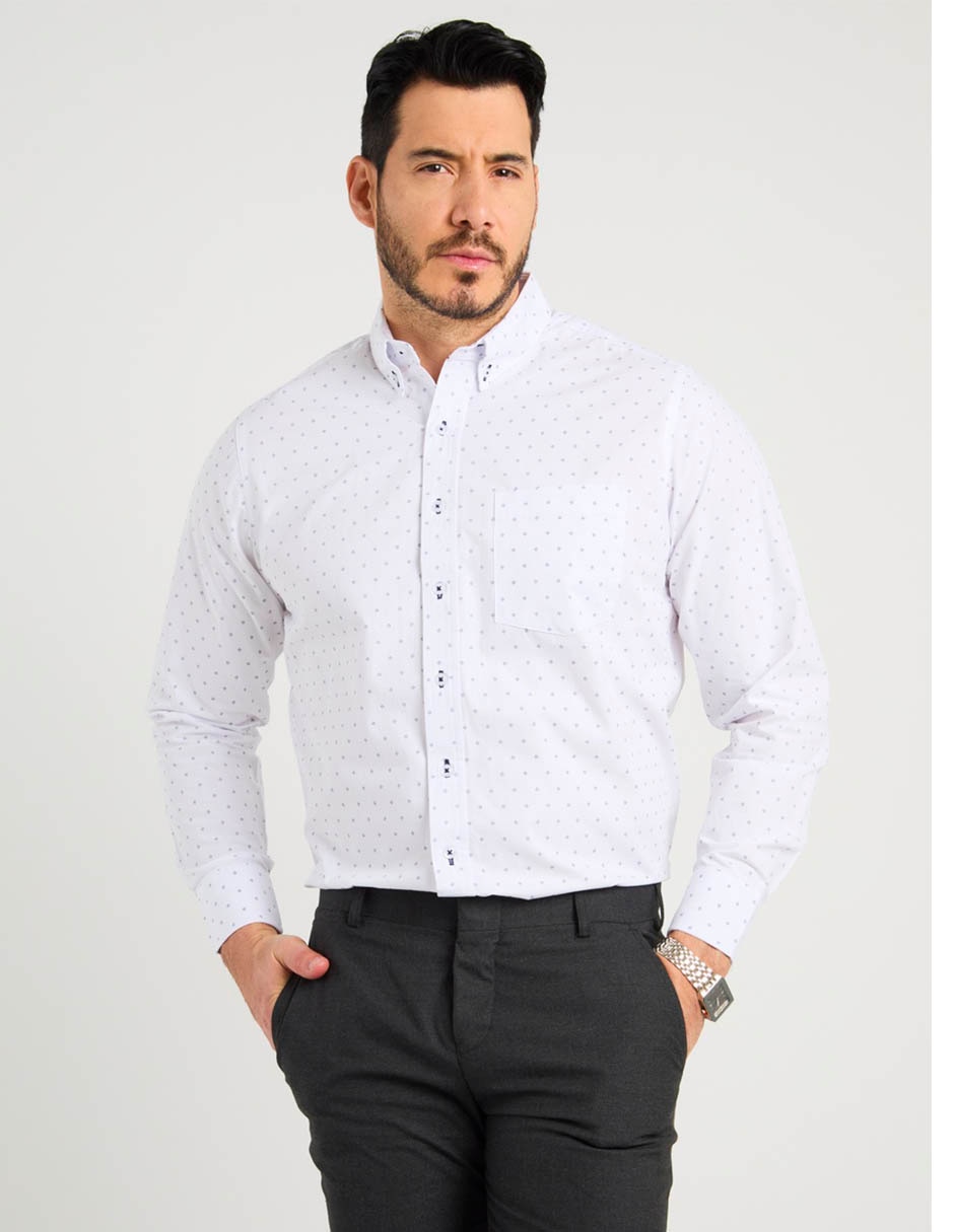 Camisa casual de algodón manga larga para hombre