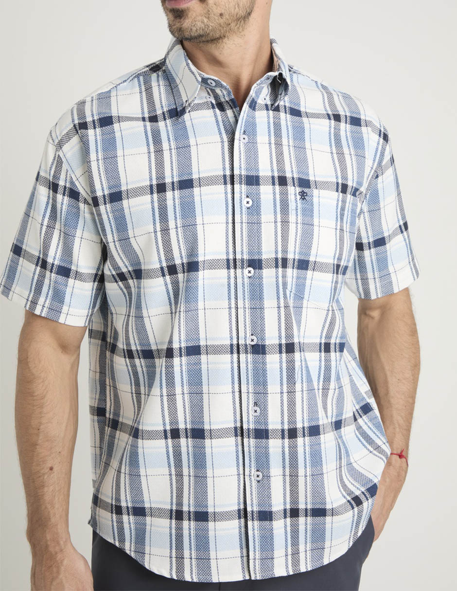 Camisa casual manga al codo para hombre 4