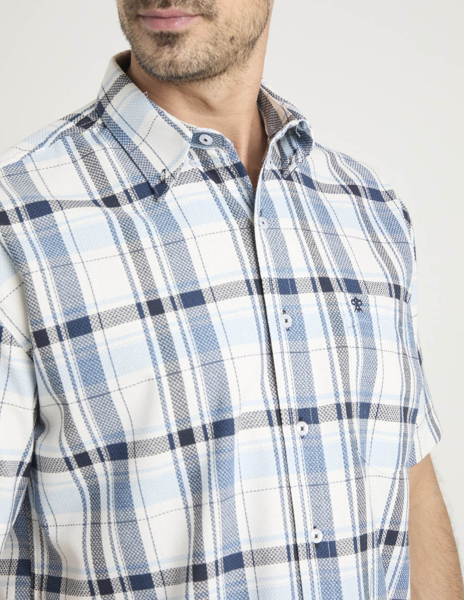 Camisa casual manga al codo para hombre 5