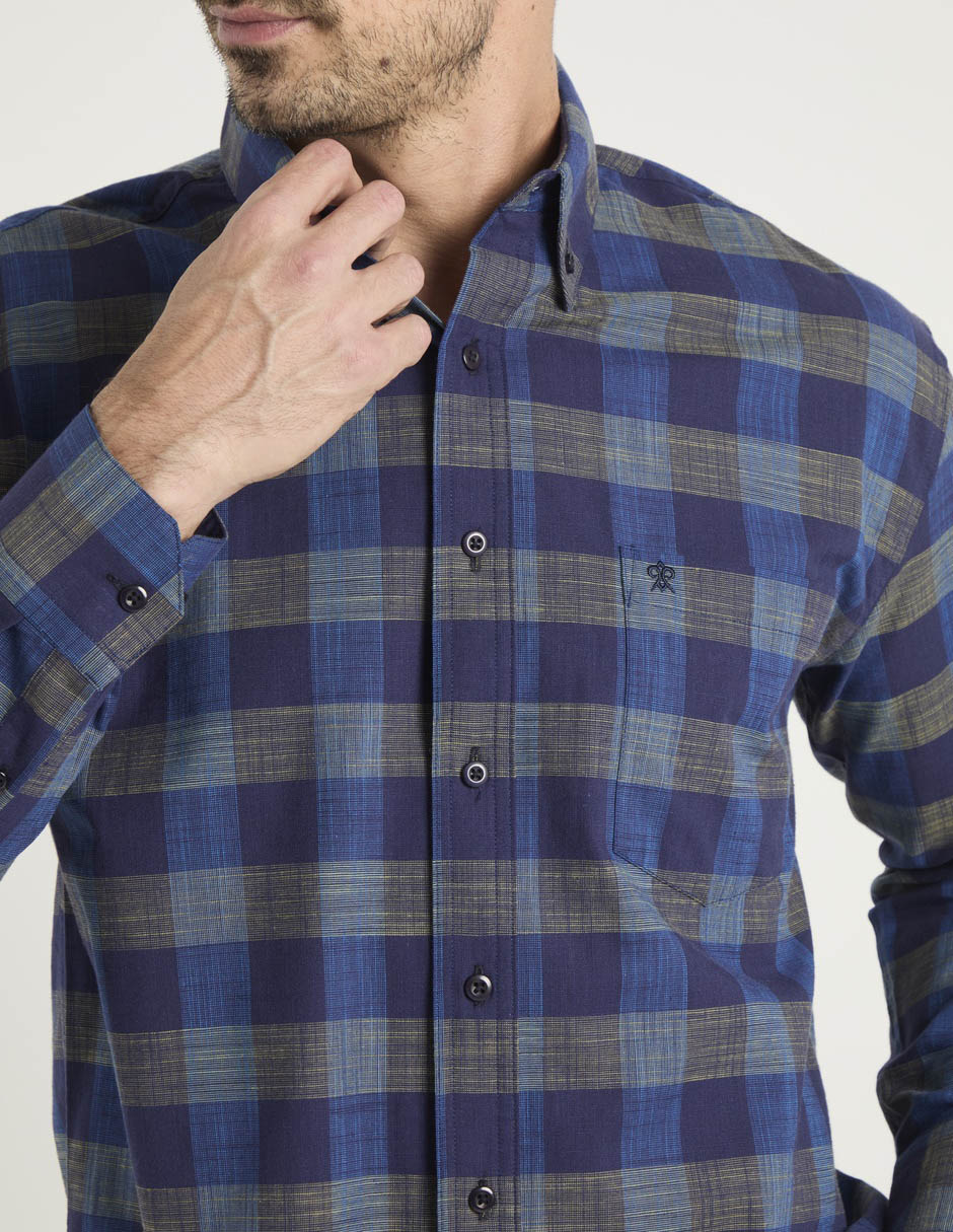Camisa casual de algodón manga larga para hombre 4