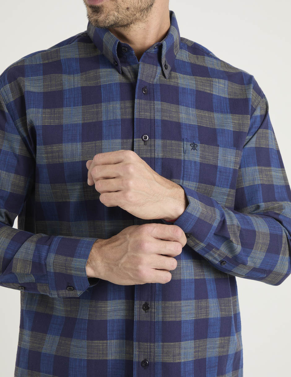 Camisa casual de algodón manga larga para hombre 5