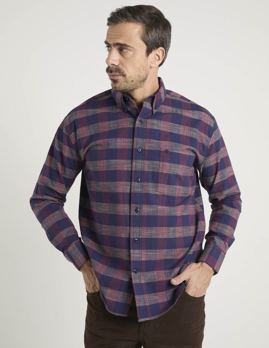 Camisa casual de algodón manga larga para hombre 2