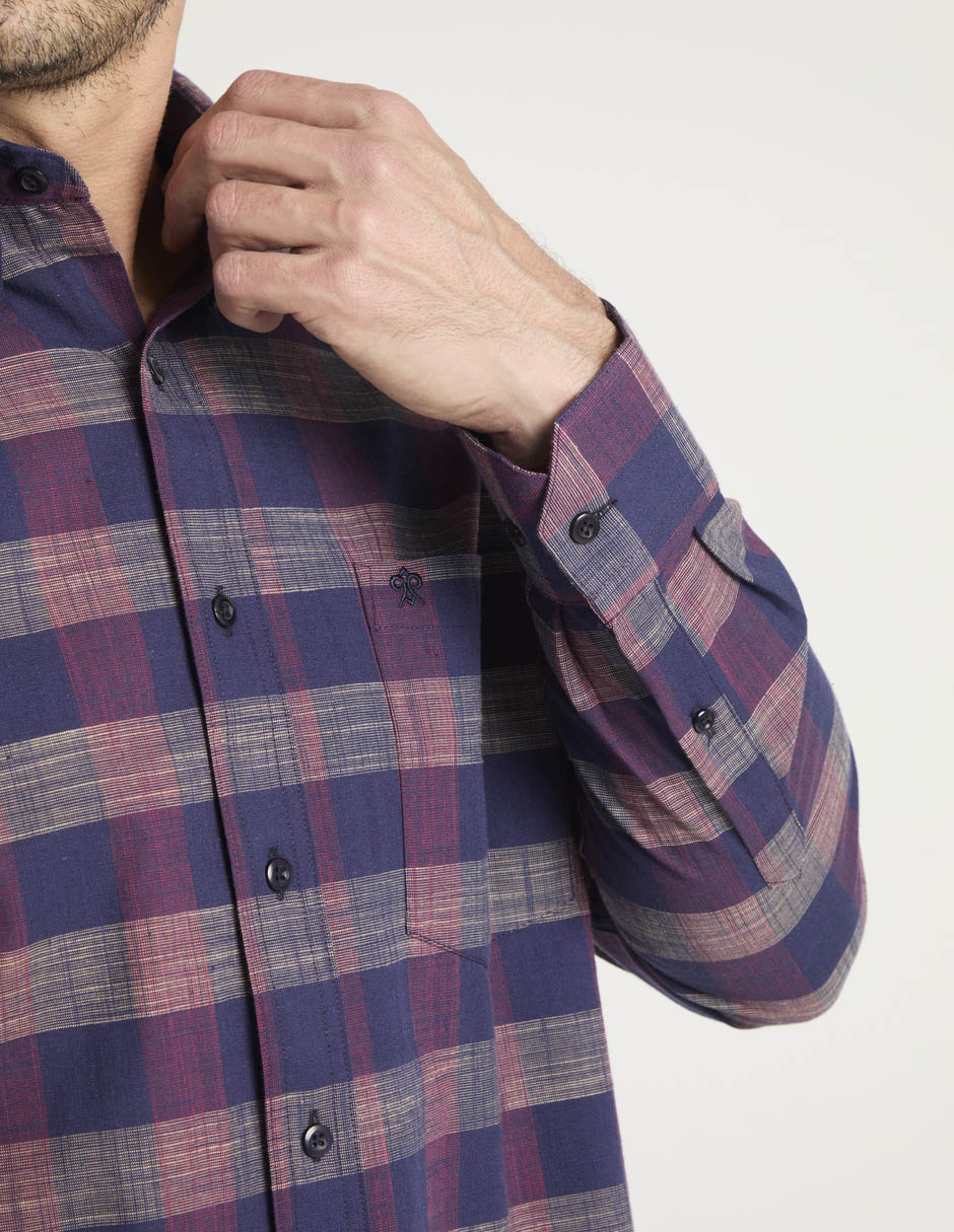Camisa casual de algodón manga larga para hombre 5