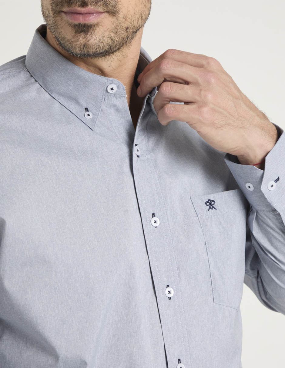 Camisa casual manga larga para hombre 4