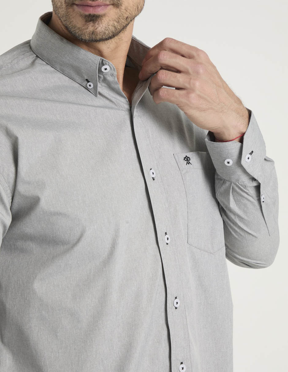 Camisa casual manga larga para hombre 4