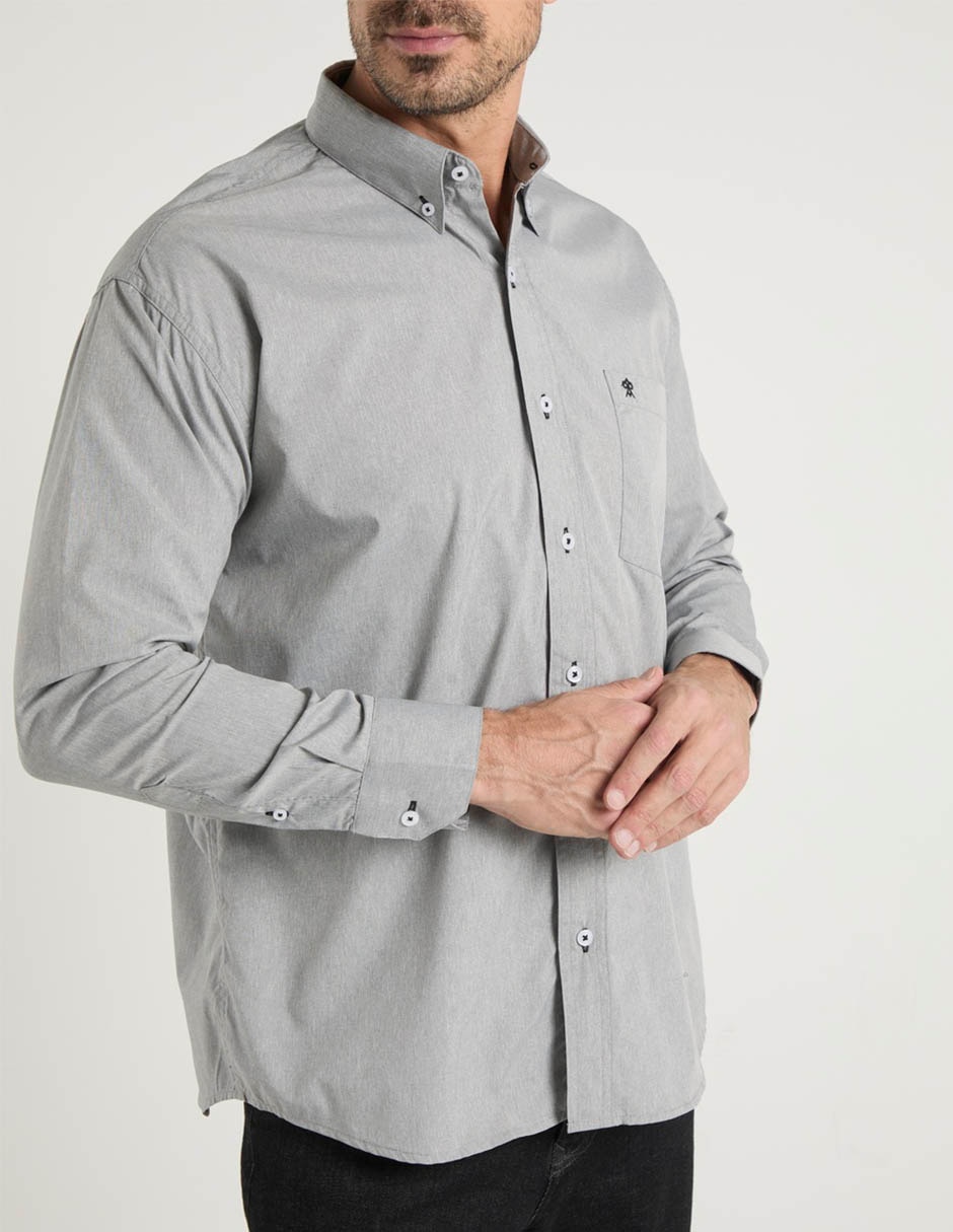 Camisa casual manga larga para hombre 5