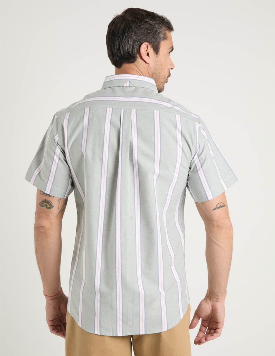 Camisa casual de algodón manga corta para hombre 6