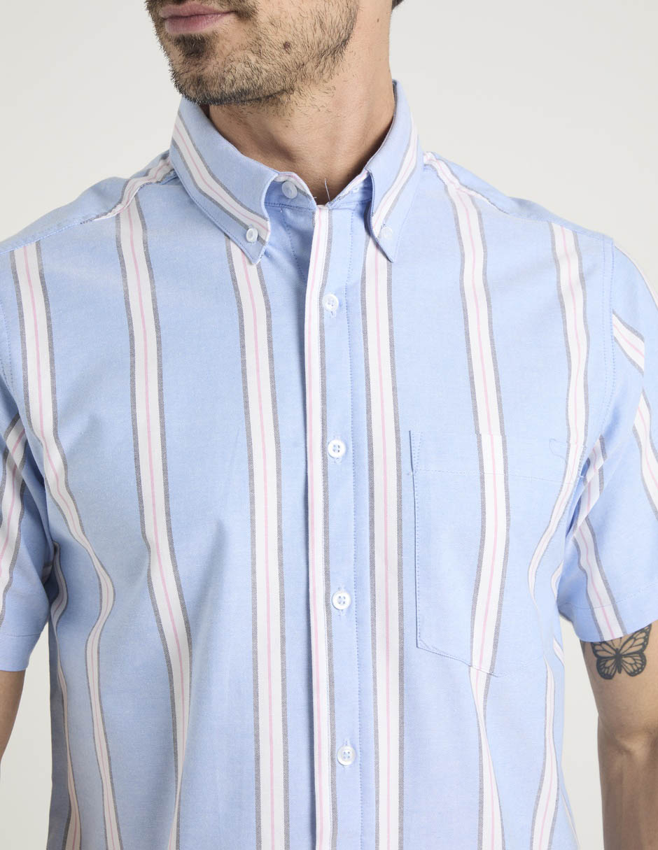 Camisa casual de algodón manga corta para hombre 5
