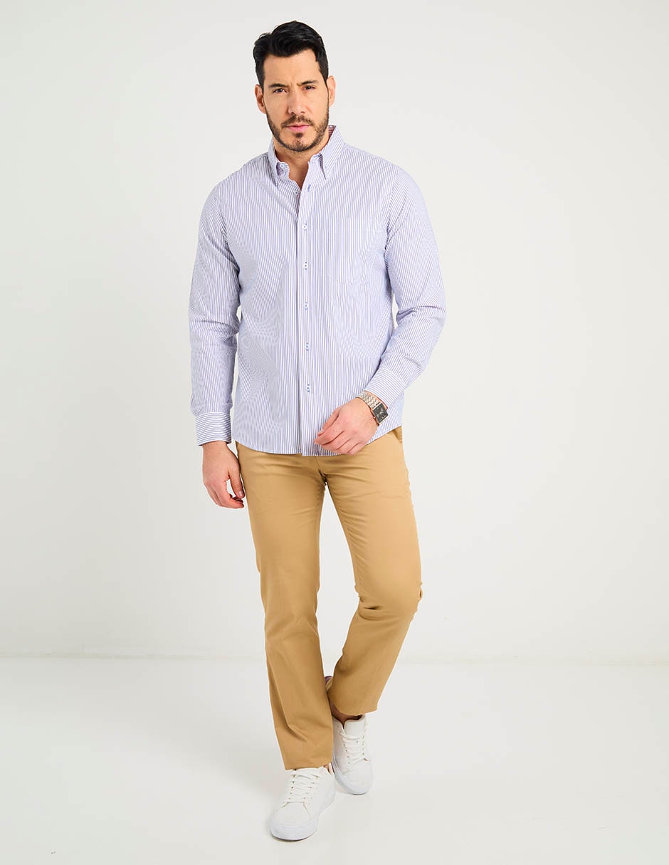 Camisa casual de algodón manga larga para hombre 3