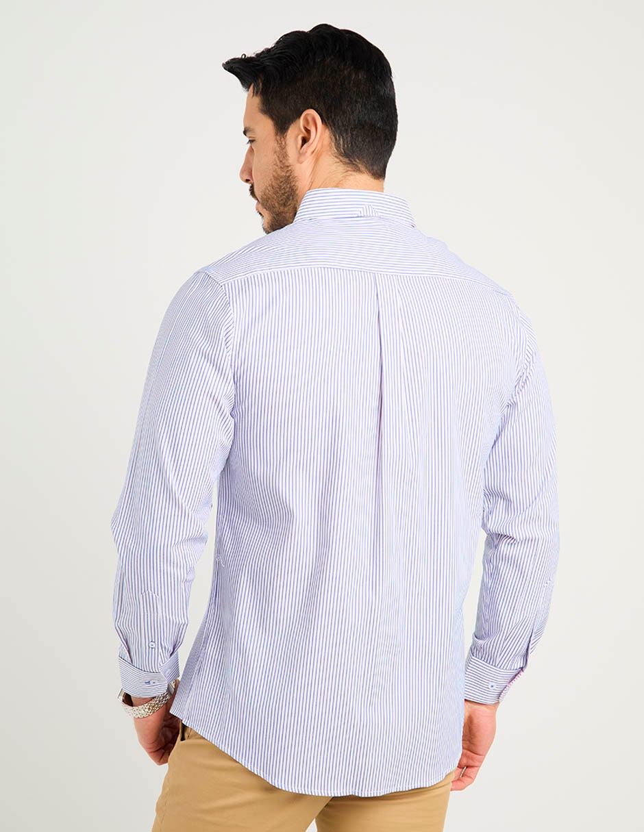 Camisa casual de algodón manga larga para hombre 6
