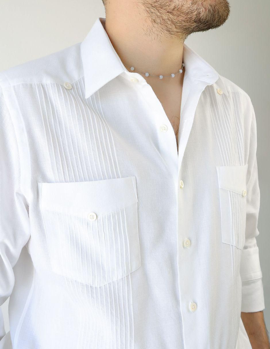 Guayabera manga larga para hombre 4