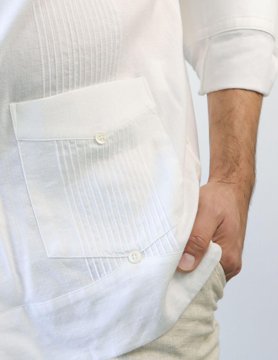 Guayabera manga larga para hombre 5