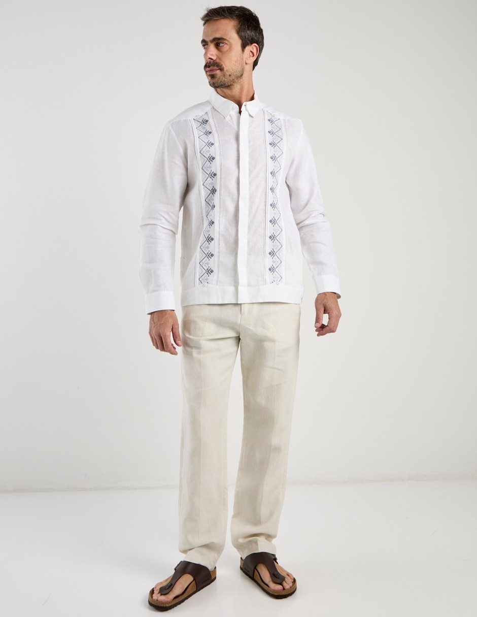 Guayabera manga larga para hombre 3