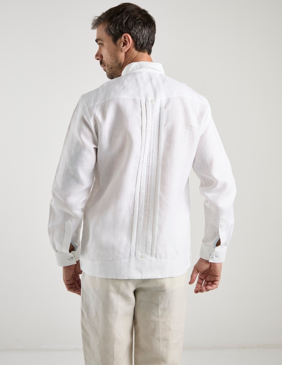 Guayabera manga larga para hombre 6
