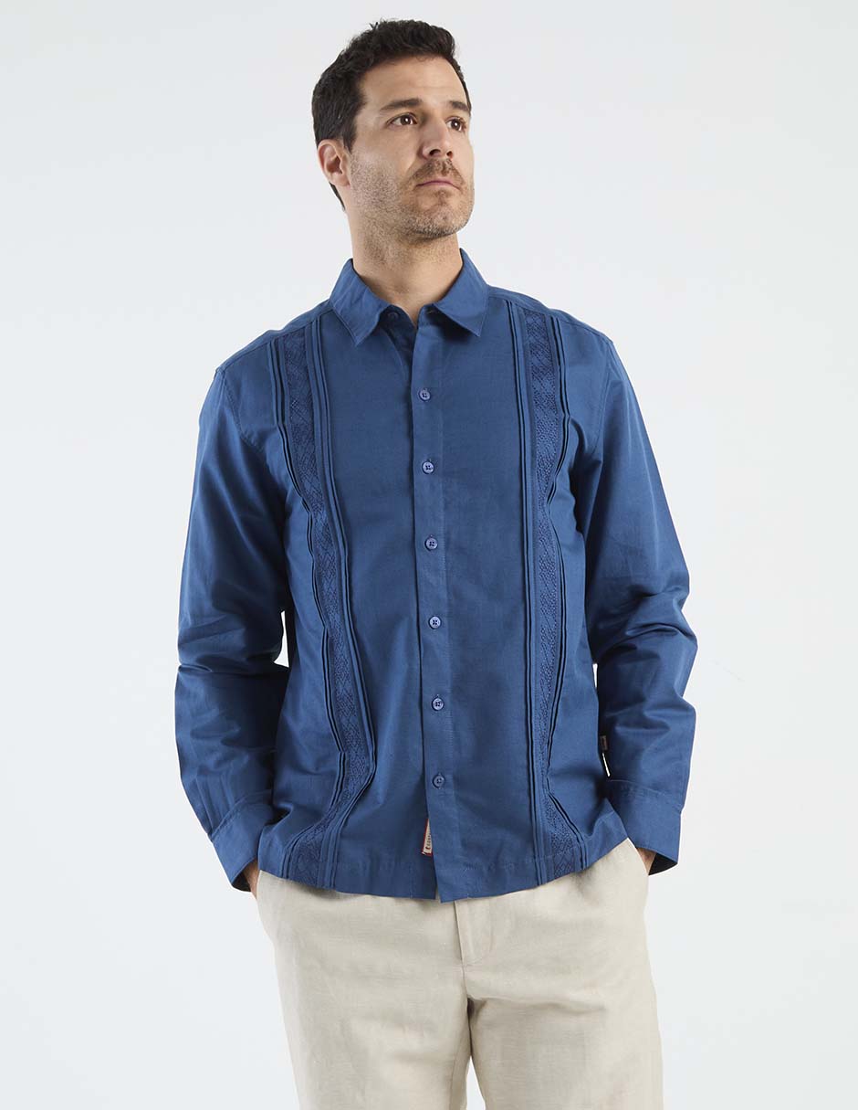 Guayabera manga larga para hombre 2