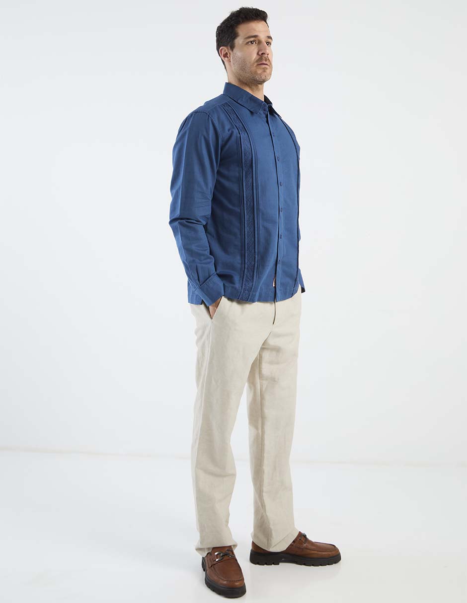 Guayabera manga larga para hombre 3